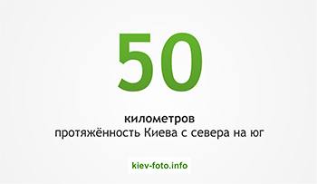  50 километров протяженность Киева с севера на юг